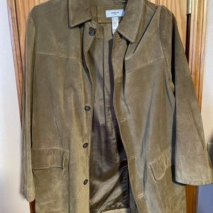 100% Leather Mens XL Jacket Tan/ Beige CLAIBORNE LUXE